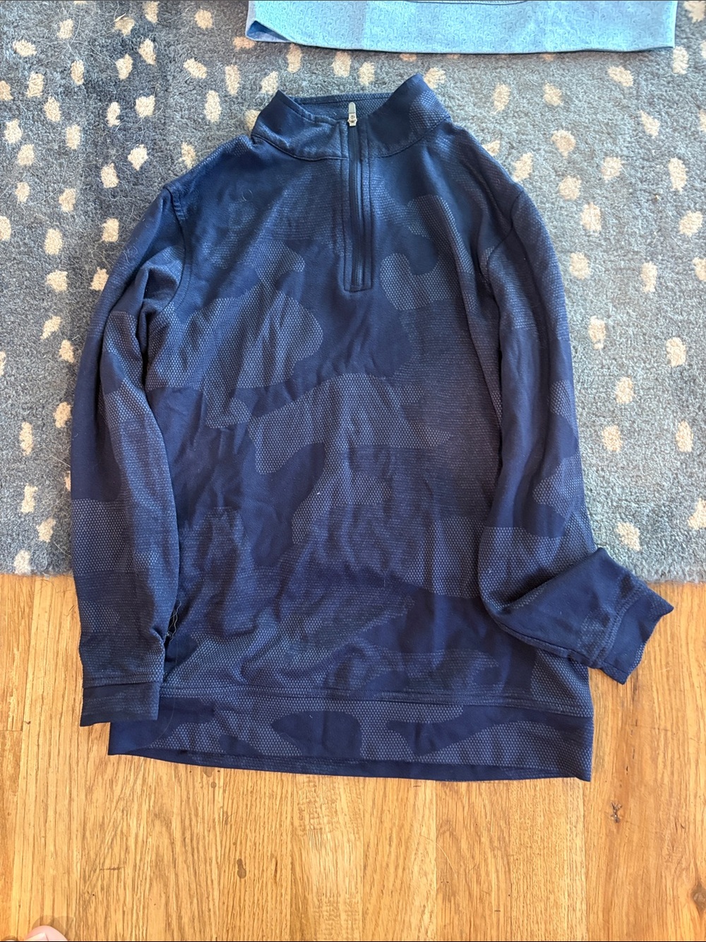 Peter Millar Navy Camo Half-Zip Sweater